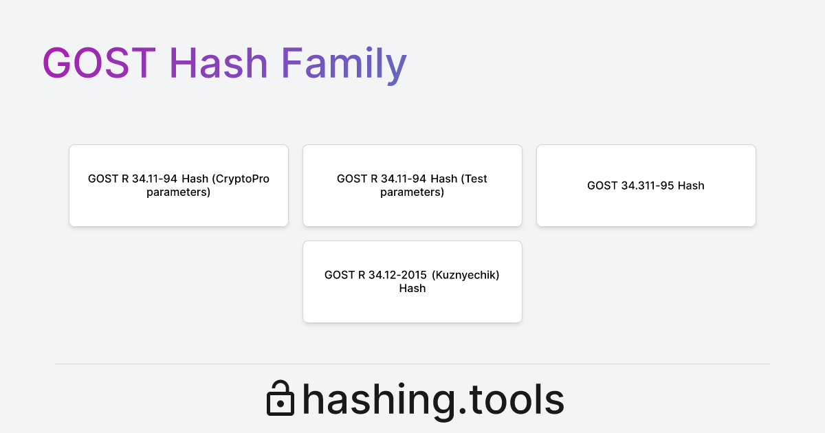 GOST Hash Family | hashing.tools